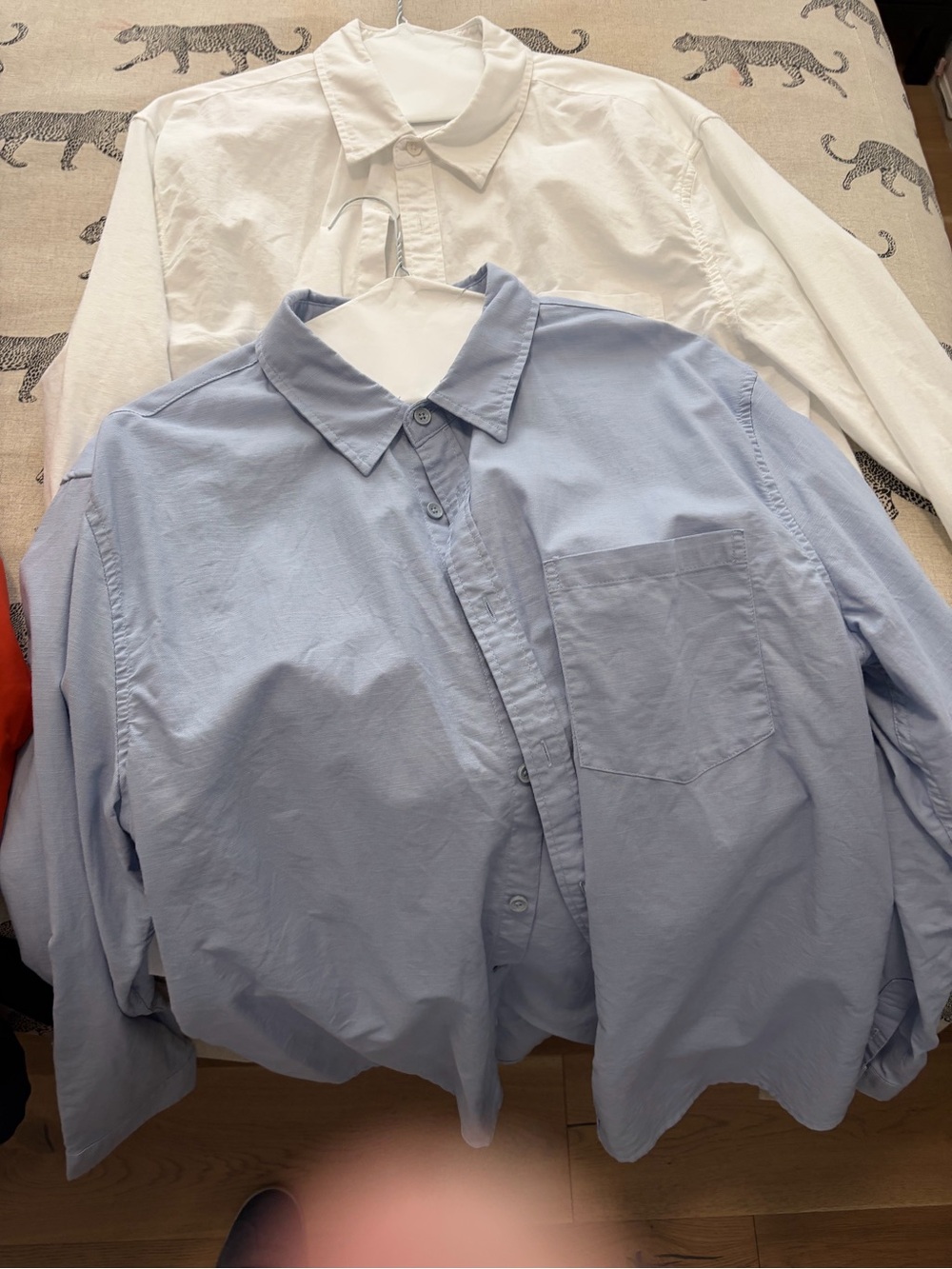 Two Men's Classic Button-Up Shirt - Light Blue and white - size M - never worn